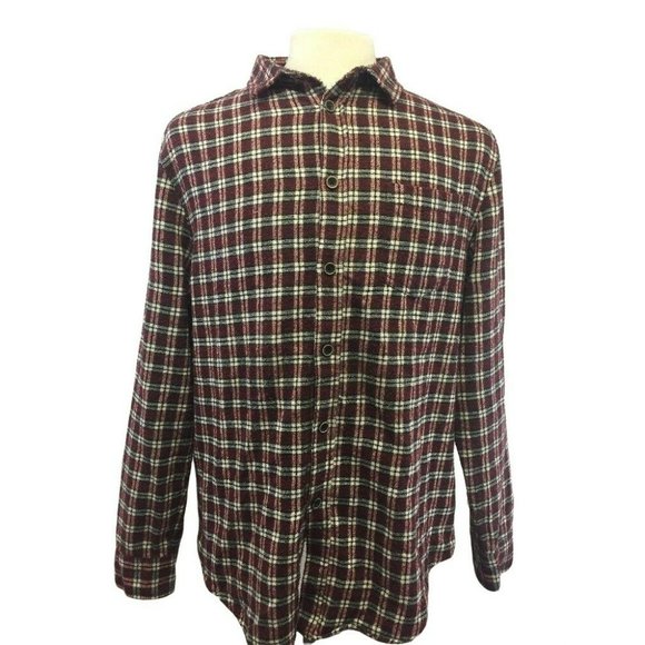 JACHS MFG CO Mens Casual Button Shirt Flannel XL Red Plaid L/S - Picture 1 of 12